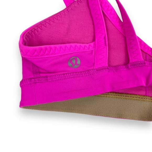 lululemon bra womens 4 hot pink gray strapy yoga sports bra - Picture 13 of 13